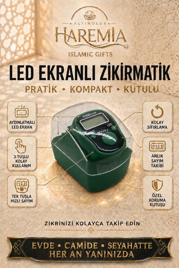 Special Boxed Led Zikirmatik | Digital Counter Mevlid Kandil Gift