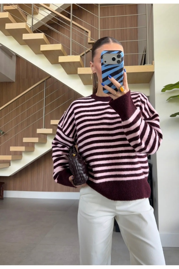 Oversize Two-Tone Wool Blend Knitwear