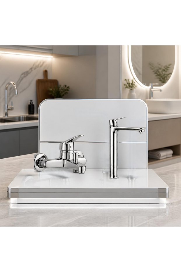 Eskaya Chrome Sink Faucet Chrome Mix Bathroom Sink Faucet Set of 2