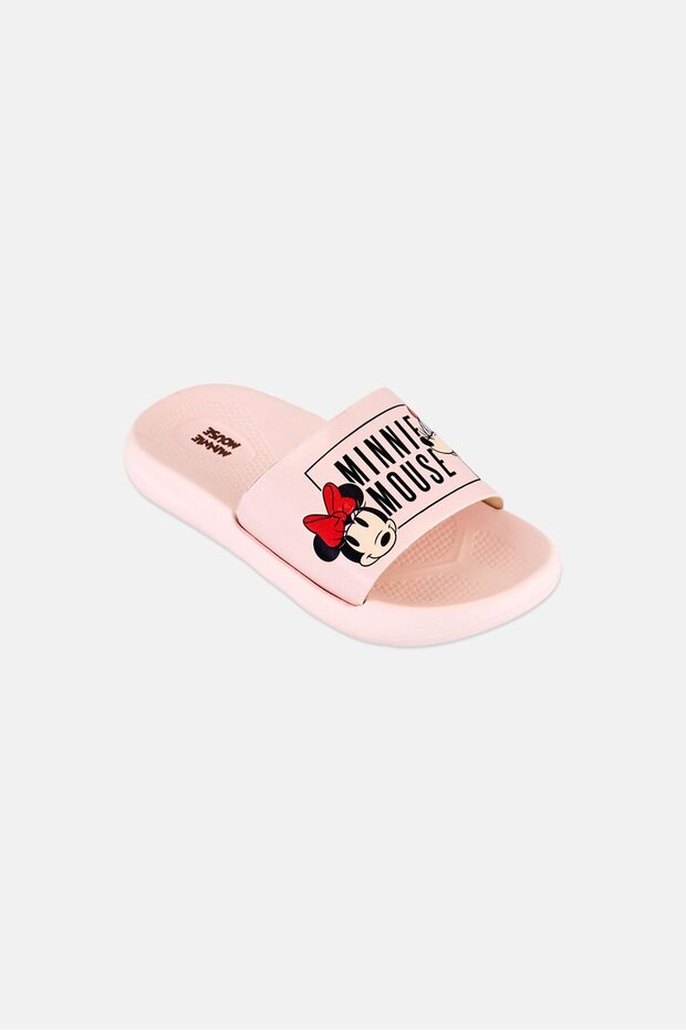 Mickey And Friends Kids Girl Minnie Mouse Slip On Slides, LIght Pink