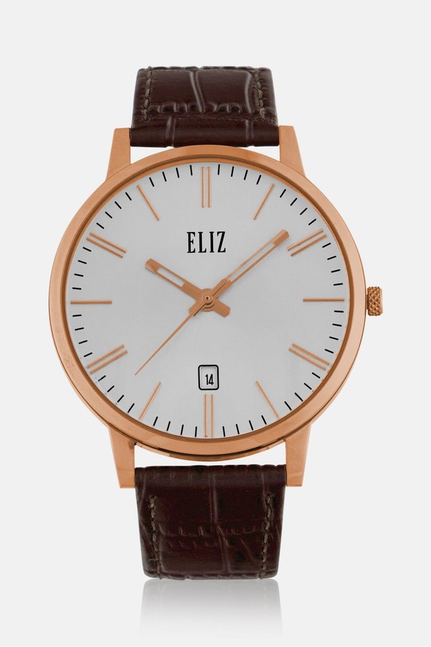 Men ES8922G1RSO Leather Analog Watch 42 mm, Brown