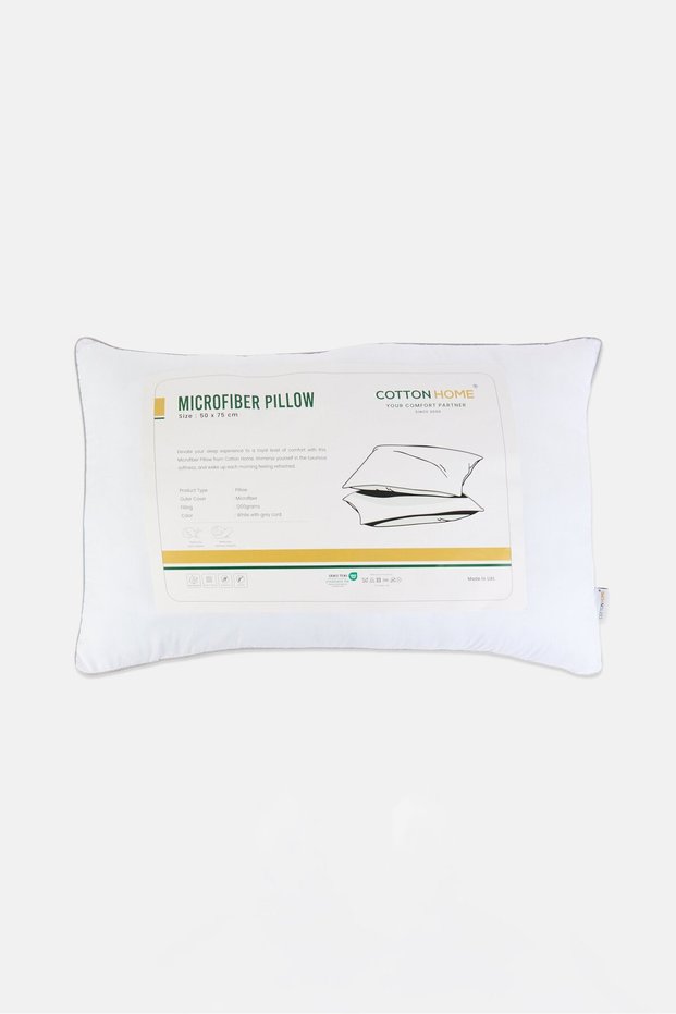 Microfiber Pillow Cord Vaccumed Pillow, White
