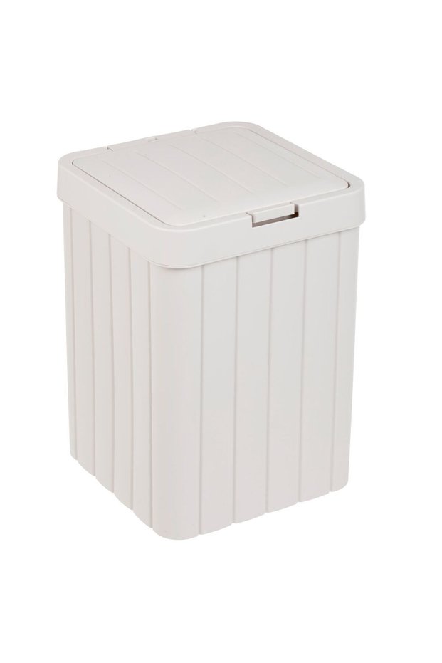 Beige Plastic Trash Can 10L