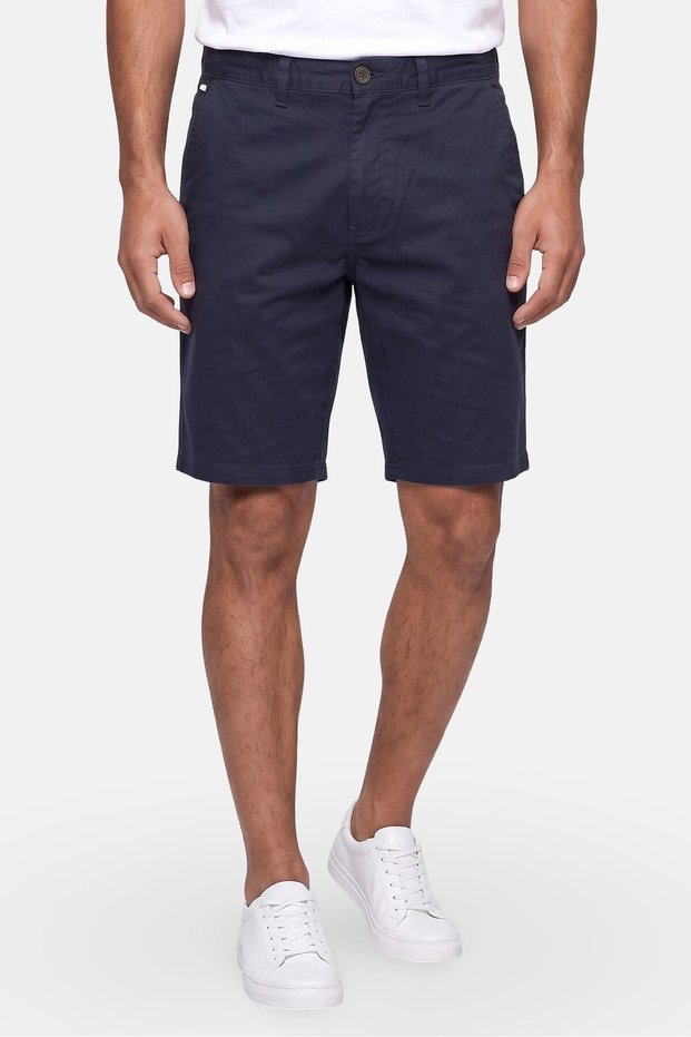 Men Regular Fit Solid Chino Shorts, Navy