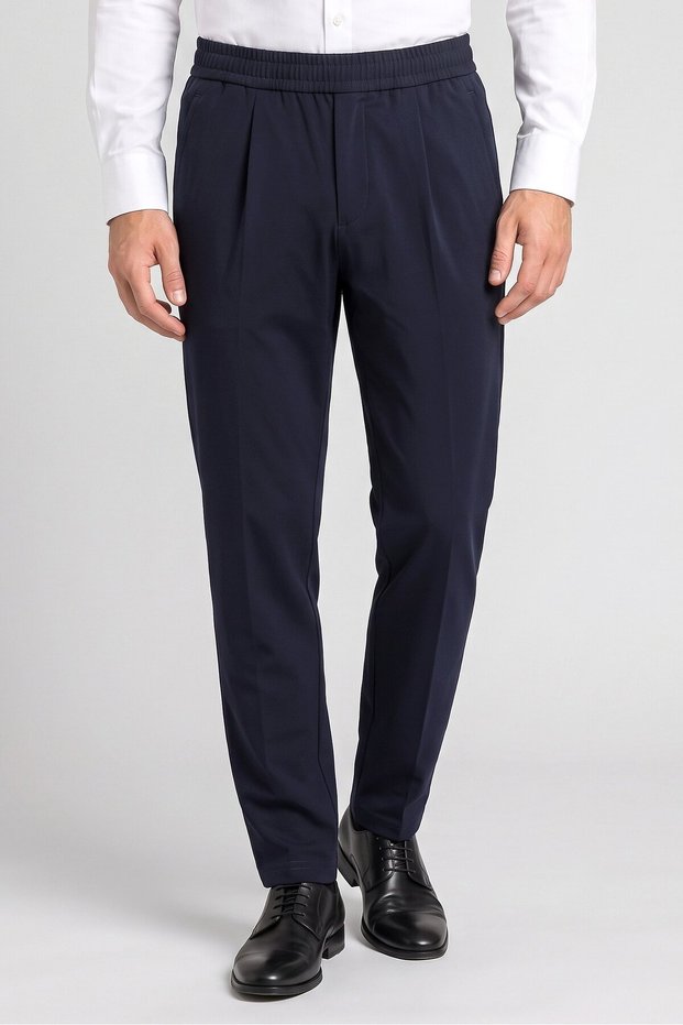 Men Sportswear Fit Plain Outdoor Trackpants, Navy Blue