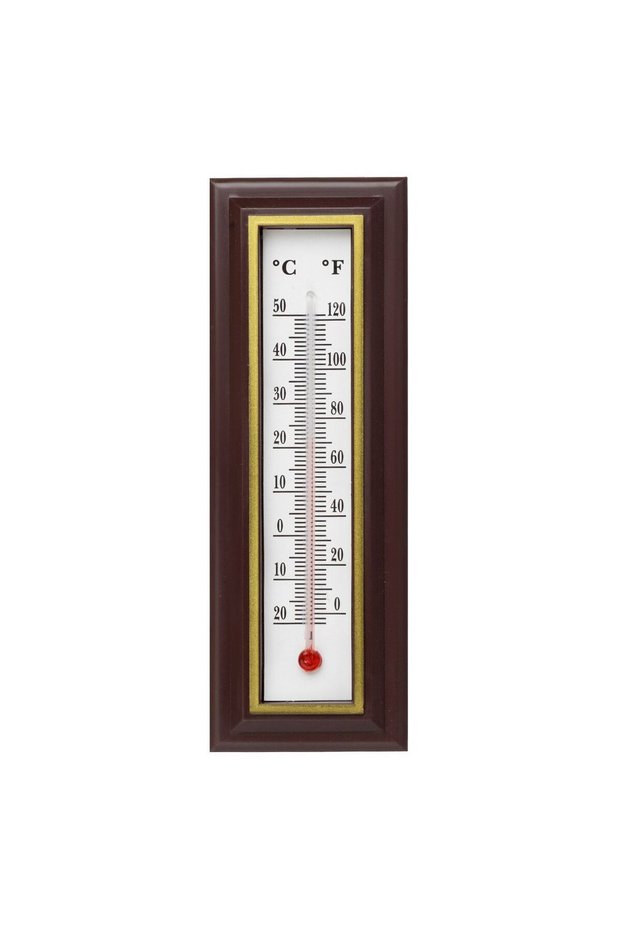 Brown Plastic Wall Thermometer 18.5cm