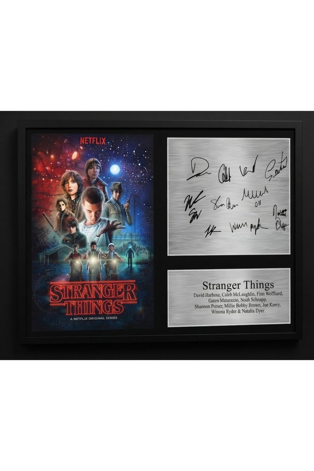 Strange Hawkins Thing Cast Millie Bobby Brown Gifts Printed Signed Autograph Photo for TV Fans -Gallery Wrap Ready to Hang Home Decor 40x60