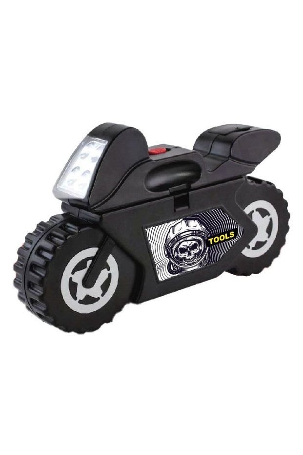 Motorcycle Shaped Tool Kit with Various Tools & Light - 22pcs