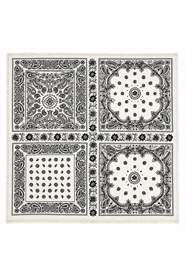 4 Ethnic Patterned Shawls 110X110Cm