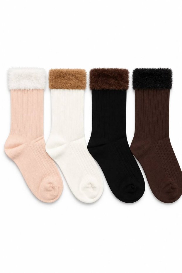 Women's Ankle Beard Socks Set of 4, Stylish Women's Socks, Soft Socks, Gift Women's Socks, Daily Women's Socks Ab001