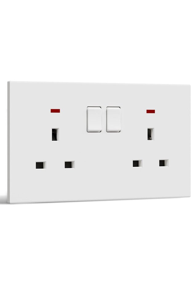 مقبس كهربائي جداري أحادي التبديل، مقبس بريطاني مع منافذ شحن USB C و USB A، مقبس حائط.