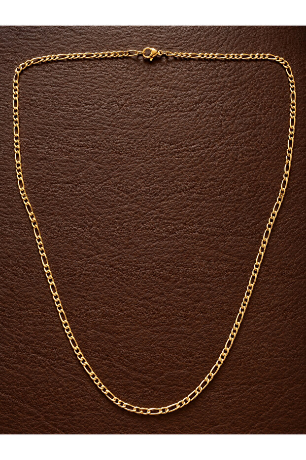 Gold model figaro steel necklace gold steel chain 2 mm