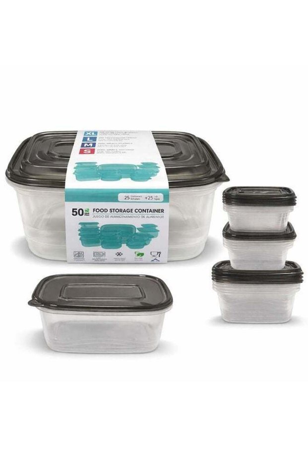 50-Piece Food Storage Container Set with Lids ,Plastic Meal Prep Containers, Airtight Leak-Resistan