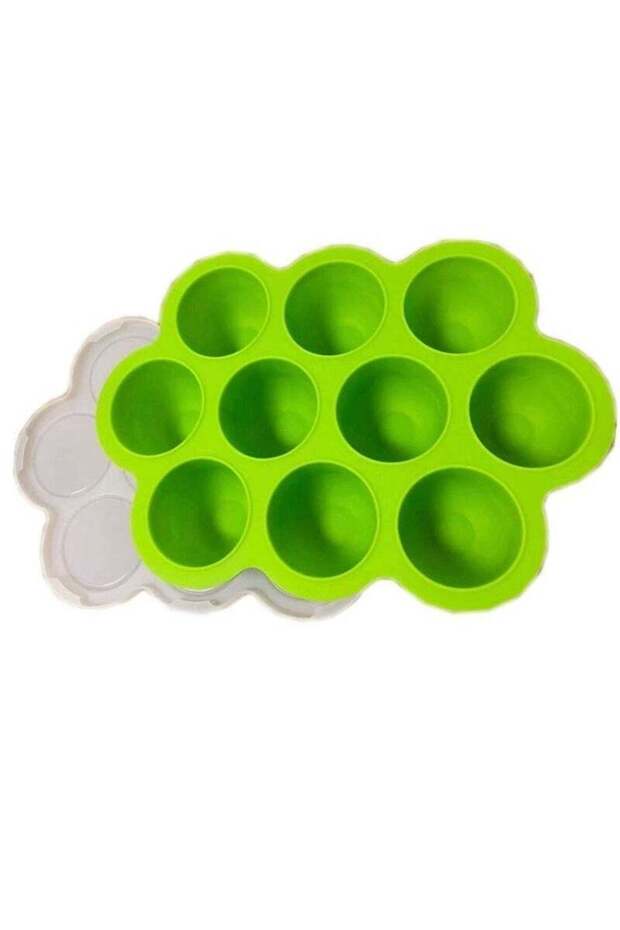 Silicone Baby Food Freezer Tray with Lid - Green