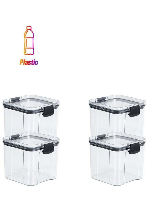 Set of 4 pieces 700ML Airtight Food Storage with Lid, Double Sealed Thick storage Jar, Leak Proof,