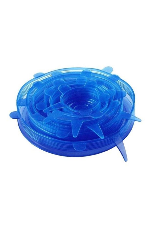 6-Piece Stretch Fresh Food Storage With Cover Blue