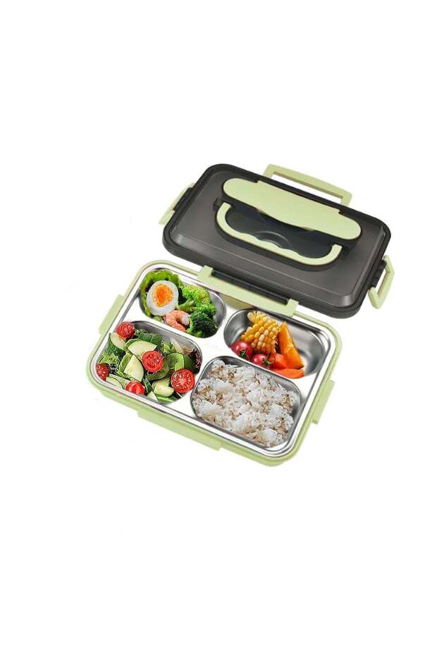 304 Stainless Steel Lunch Box for Adults, Men, Women, 1200ML 4 Compartments Leakproof Lunch Box, Fo