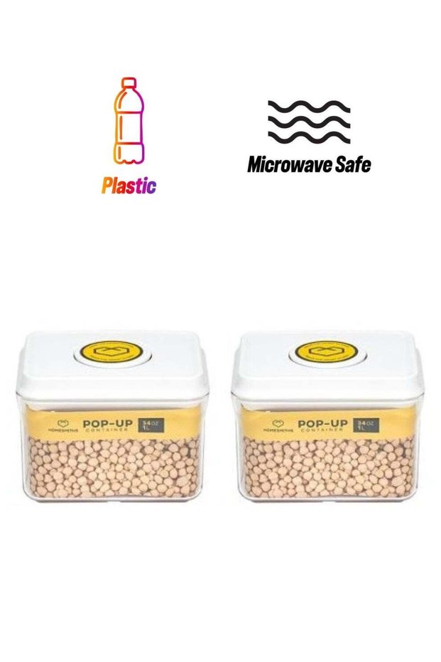 Pop-Up 1 Liter Rectangle Food Container Set Of 2