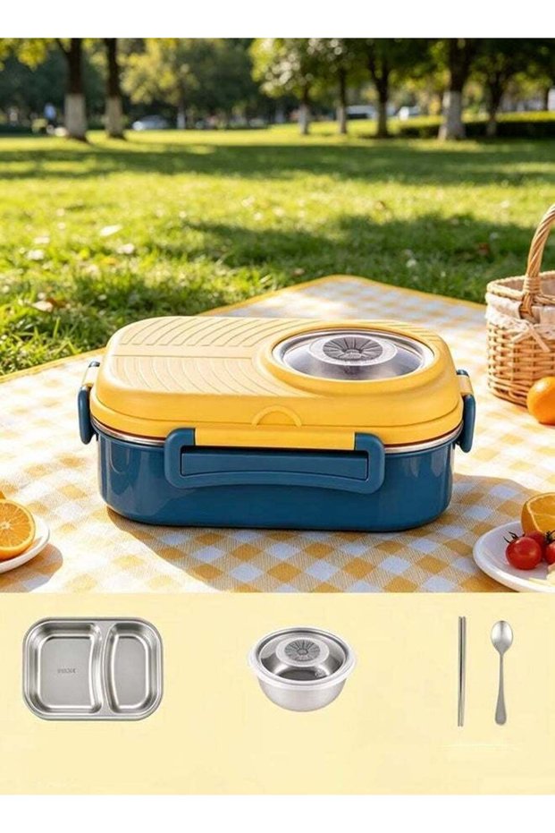 Insulated Lunch Box for Kids Adults Stainless Steel Bento Box Lunch Container Leakproof with Tablew