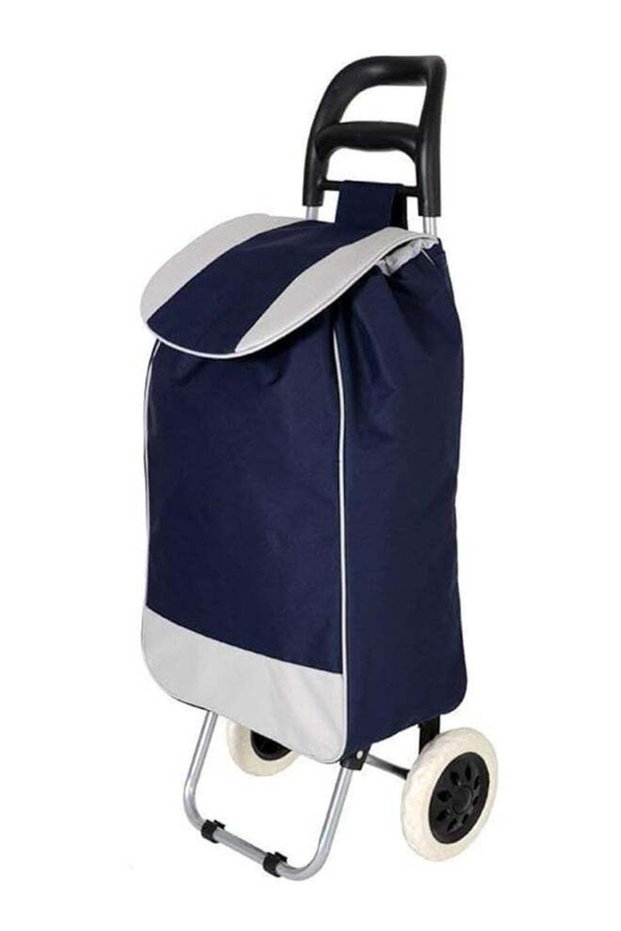 Folding Essential Shopping Trolley Fabric Luggage Bag with 2 Wheels
