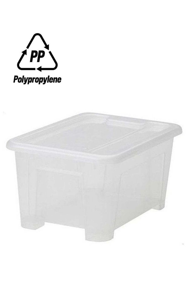 Polypropylene Plastic Storage Box With Lid Clear 28X20X14cm