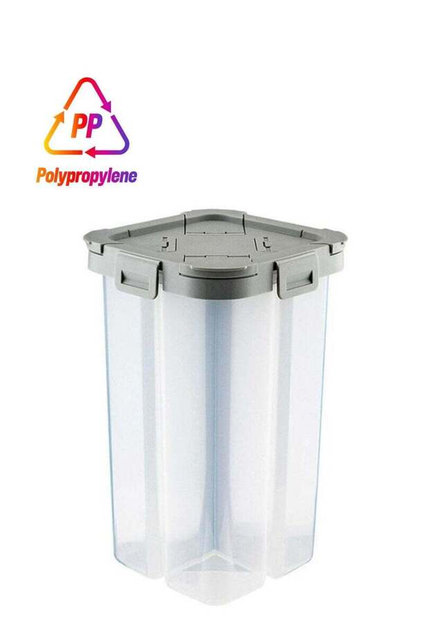 4-Compartment Cereal Storage Container Clear/Grey 15X15X25cm