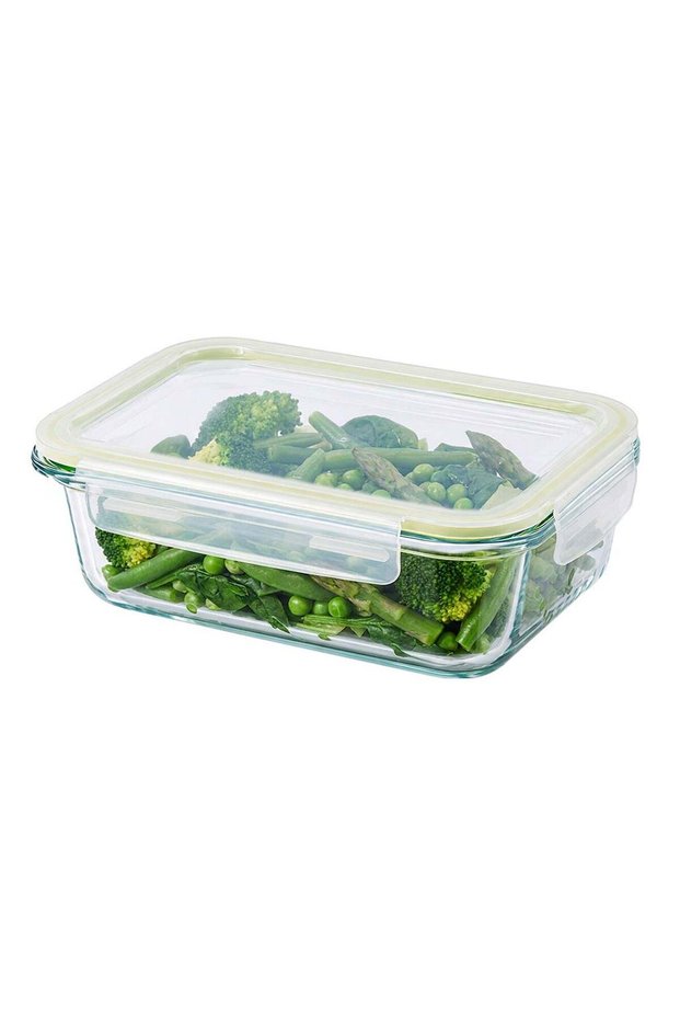 LocknLock Fresh Oven-Safe Glass Rectangular Food Container 1040ml Airtight Leakproof Lid, Microwave