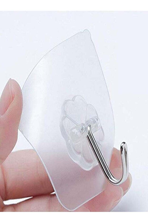 BHOOLU&GOOLU Plastic P S Retail Strong Transparent Wall Hooks Suction Cup Sucker Hanger, Transparen