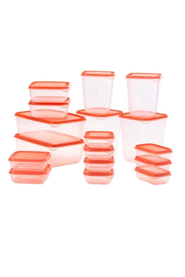 Food container set of 17 transparent orange
