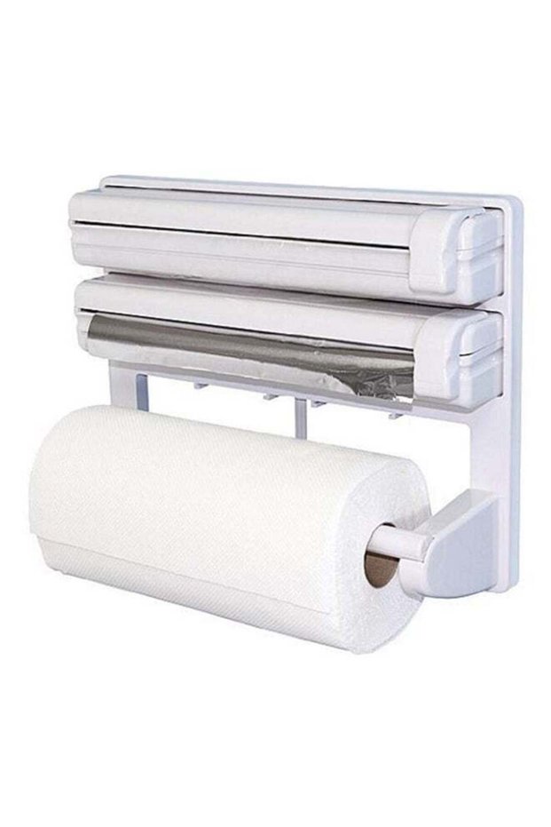 Kitchen Paper Foil And Cling Wrap Dispenser White