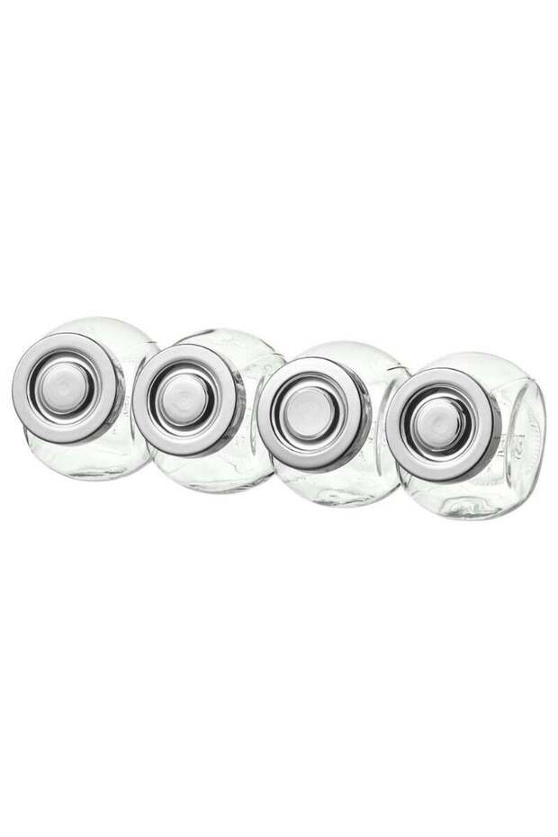 Glass Spice Jar Set, Aluminium-Coloured Lids, 150 ml