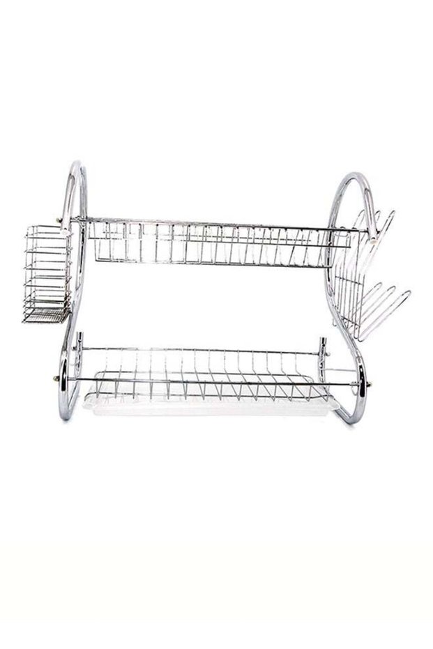 2 Shelves Kitchen Dish Rack Silver