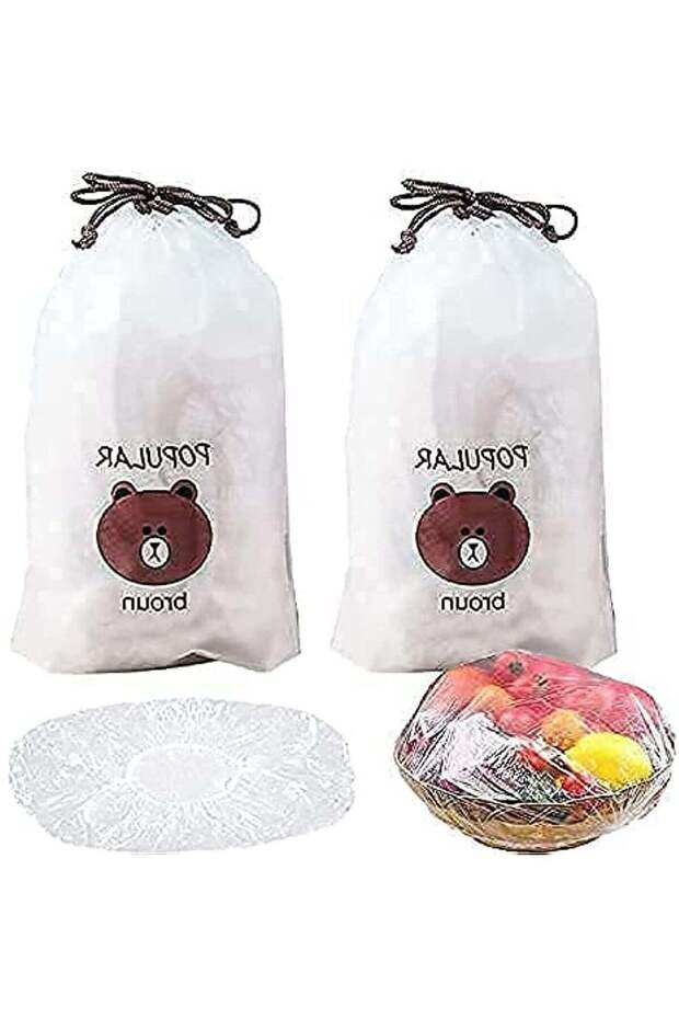 200pcSet plastic wrap airtight bags and reusable Bowl Lids for Fresh Food Preservation and Kitchen