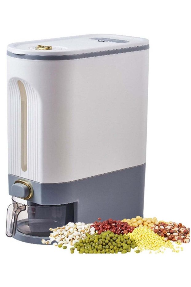 Sealed and Moisture-Proof Rice Bucket, Countertop Rice Dispenser, Food Dispenser and Cup, Airtight