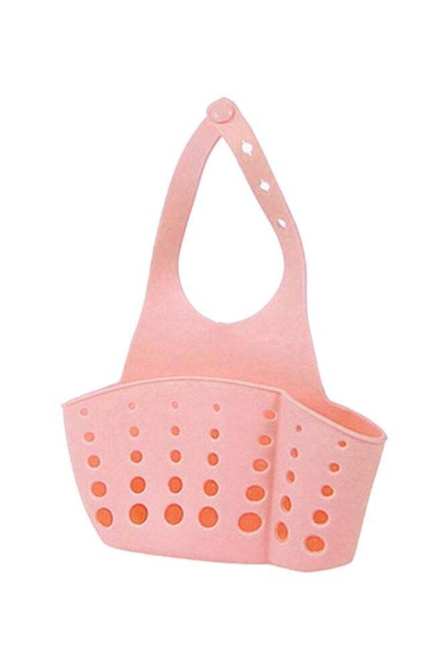 Sink Hanging Sponge Bag Holder Pink 19x3x15cm