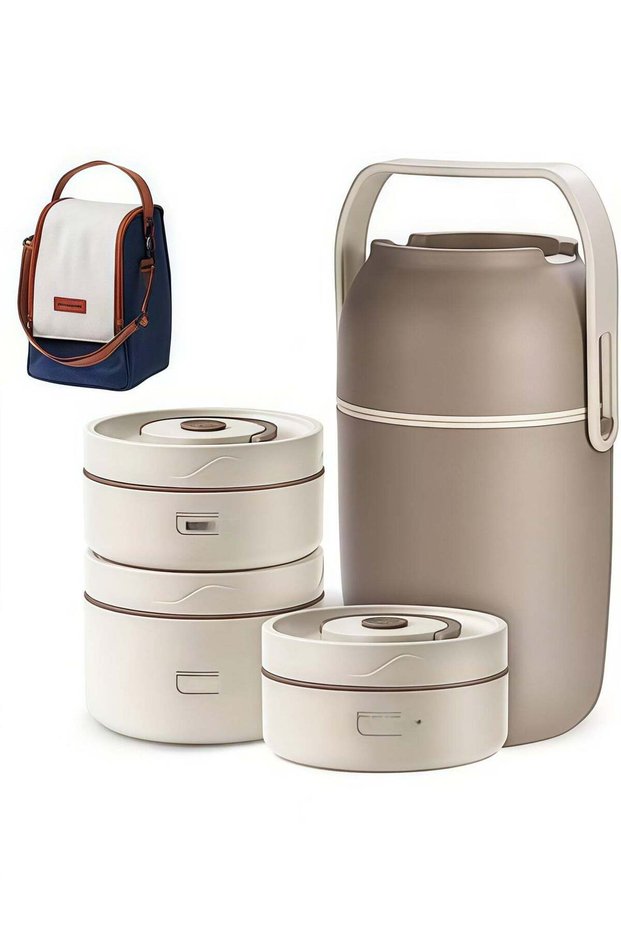 Large Capacity 3 Layer Insulated Lunch Box, Durable Stainless Steel Heat Preservation Food Containe