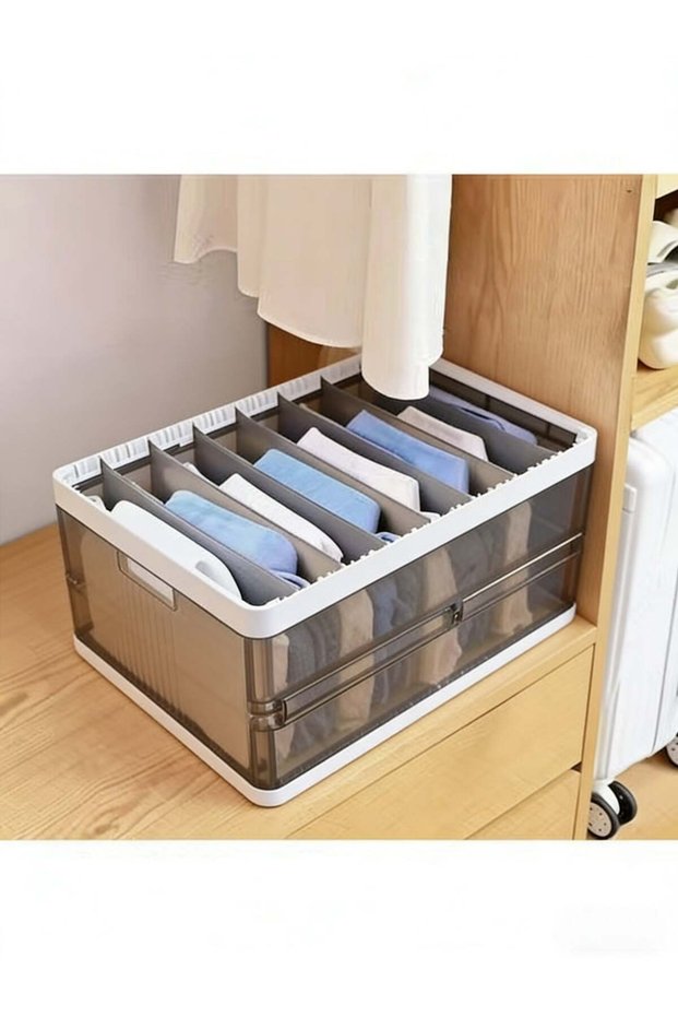 Storage Bins With Lids,Foldable Stackable Storage Boxes For Closet,Closet Organizers And Storage,Cu