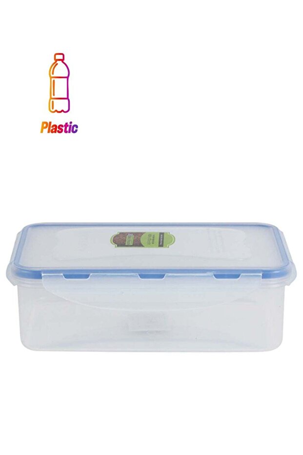 Royalford 1100 ml Airproof Plastic Food Storage Container, Silicone Sealing Ring | 20.5 x 13.2 x 6.