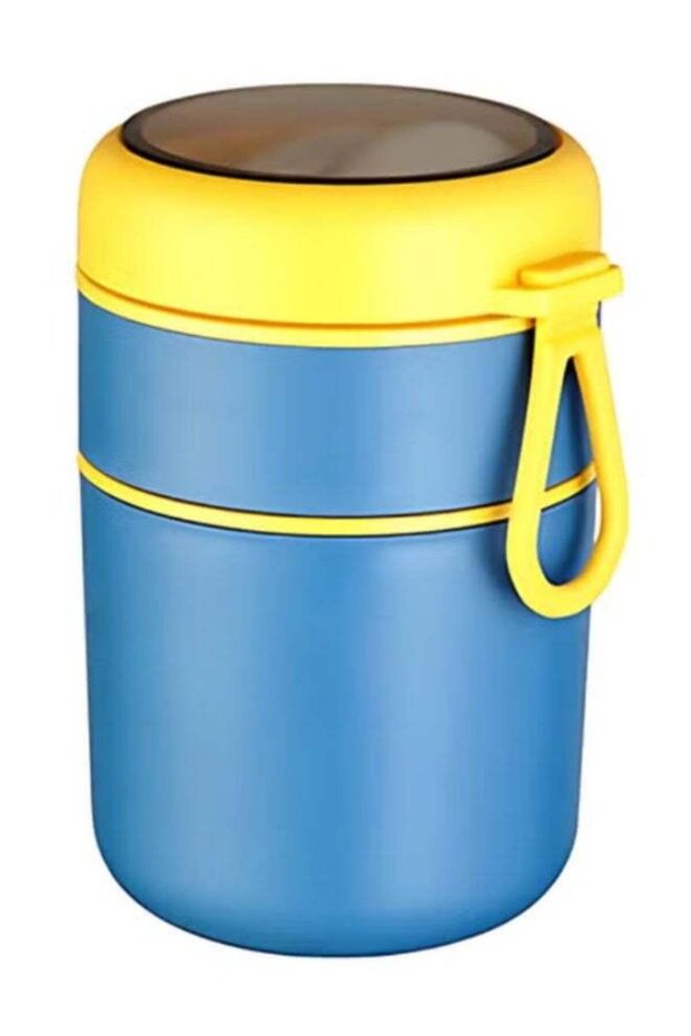 Twisoo Double Soup Bowl Insulated Lunch Container Thermos Steel Food Jar with Spoon Stainless Steel