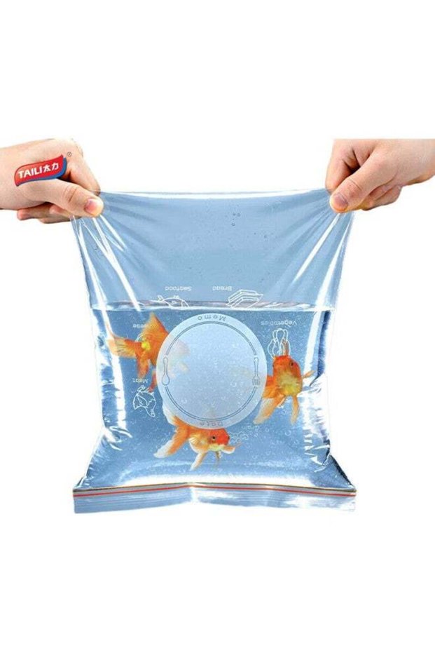 Taili Food Storage Bags, Double-Ribbed Airtight Bags, Sealed Thickened Food-Grade Pe Bags, 30 Mediu