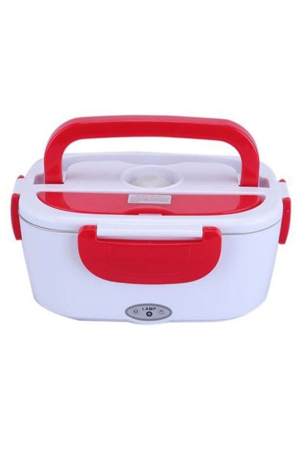 Electric Heating Lunch Box Red White