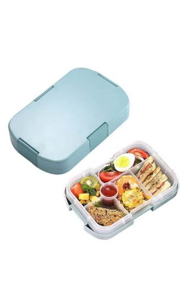 Bento Lunch Box with 6 Compartments Microwave Dishwasher and Freezer Safe for Convenient Dining Any