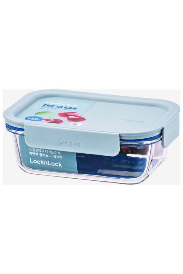 LocknLock Clear Glass Rectangular 630ml Mint - Durable, Airtight, Heat-Resistant Food Storage Conta