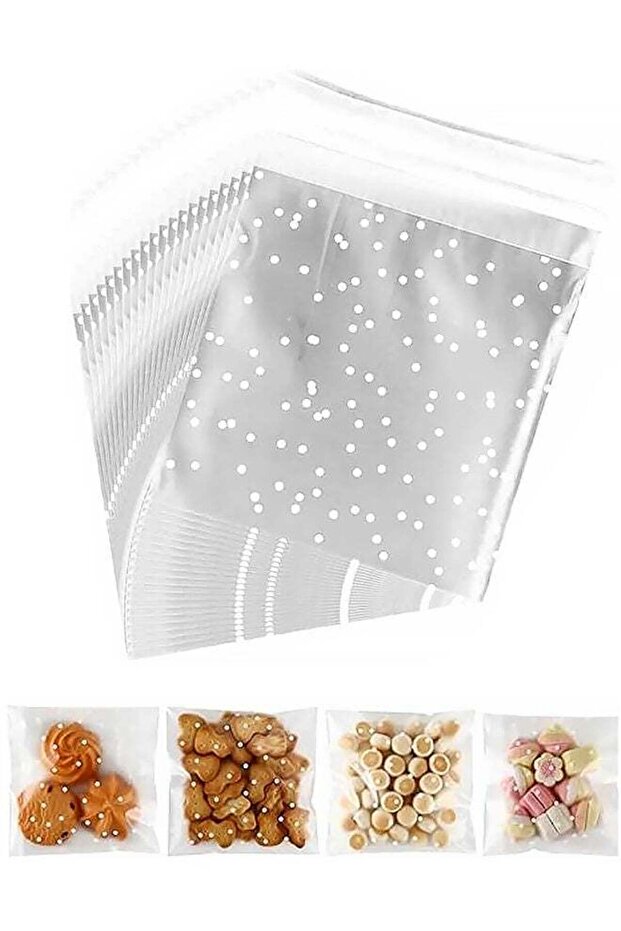 200 Pcs Self Adhesive Treat Bags Set,Polka Dot Cellophane Party Favor Bag for Lollipops Candies Cho
