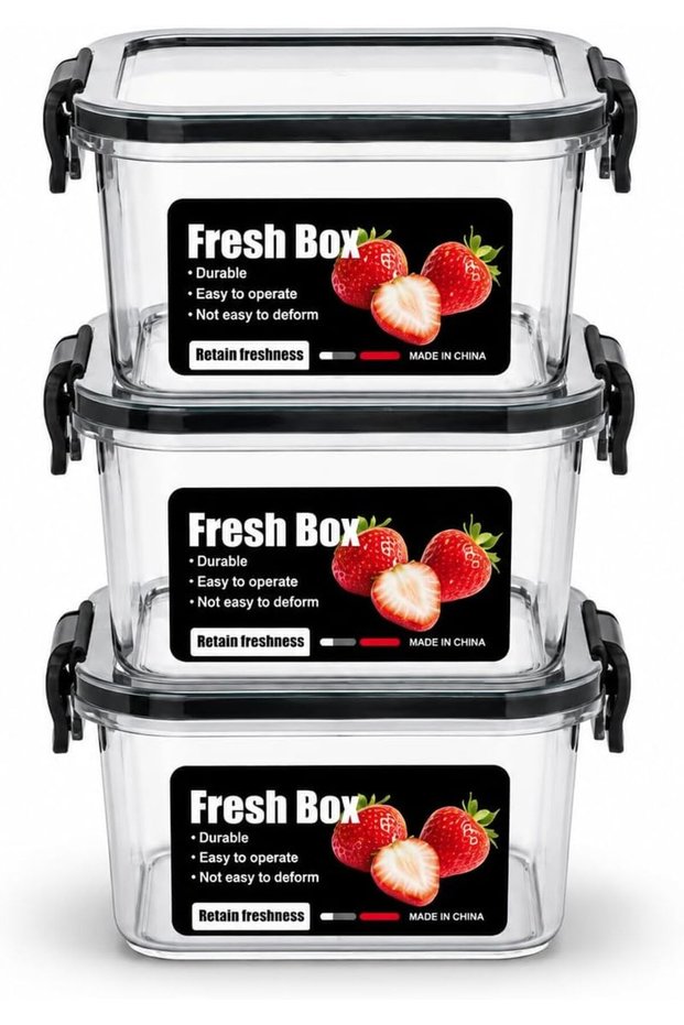 Hasanat Essentials Airtight Plastic Food Storage Containers - 280 ML, Pack of 3