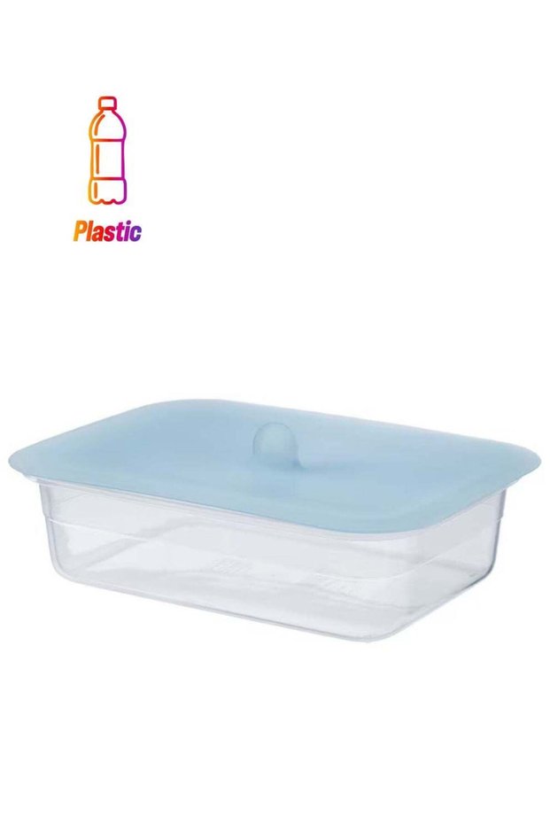 Food container with lid, rectangular plastic/silicone1.0 l