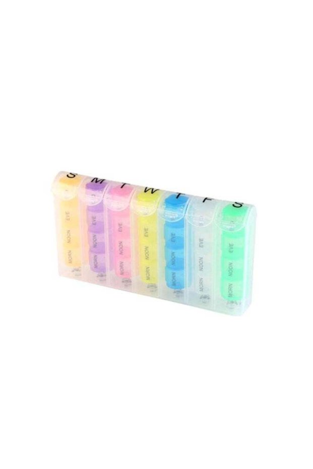 Weekly Daily 7 Day Pill Box Medicine Tablet Storage Organiser Dispenser Holder Multi Color