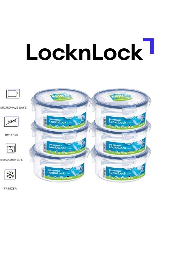 LocknLock Food Container Round 600ml – Pack of 6 | Airtight & Leak-Proof | BPA-Free | Eco-Friendl