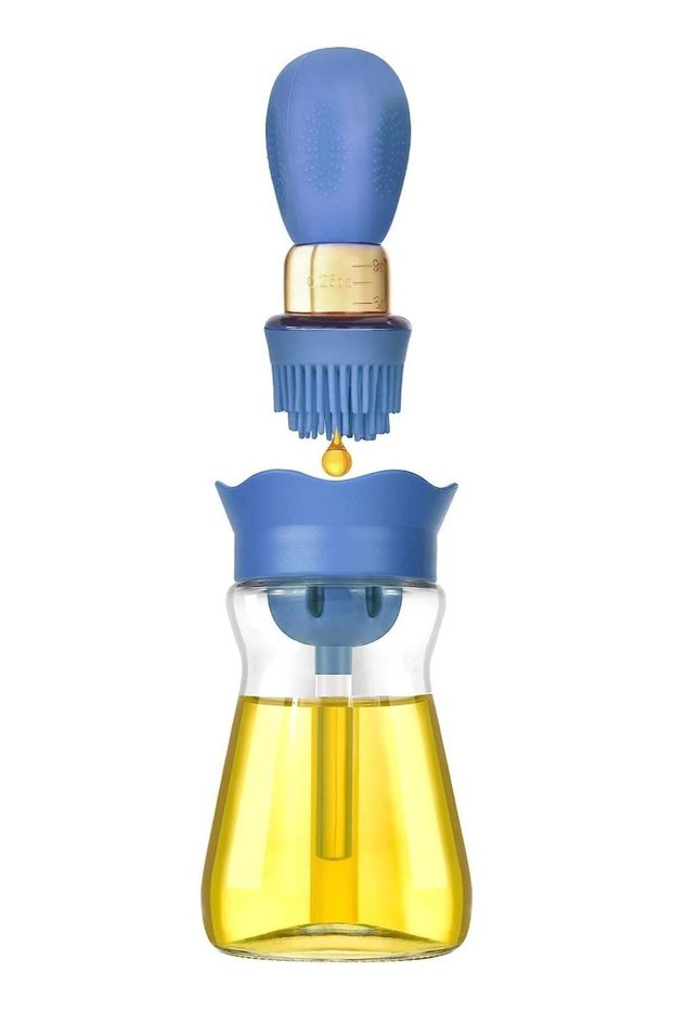 Olive Oil Dispenser Bottle With Silicone Brush 2 In 1, Silicone Dropper Measuring Oil Dispenser Bot