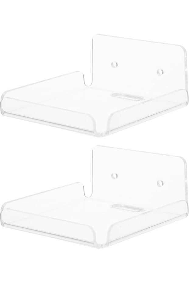 Cabilock 2 Pcs Acrylic Floating Wall Shelves for Cameras and Speakers